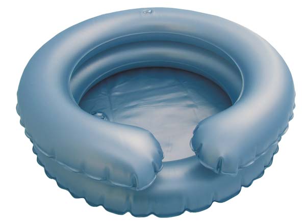 HAARWASCHWANNE aufblasbar, 2-reihig, rund - mit Kopfmulde, Ø 57 cm, Höhe: ca. 18 cm, blau