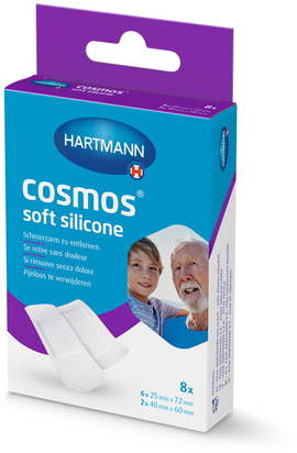 Hartmann Cosmos Soft Silicone - Atmungsaktive Pflasterstrips 8 Stück in 2 Größen
