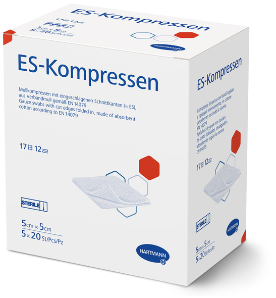 Hartmann ES-Kompressen 12-fach - Sterile Mullkompressen für Ambulant und Klinik  (SSB-fähig)