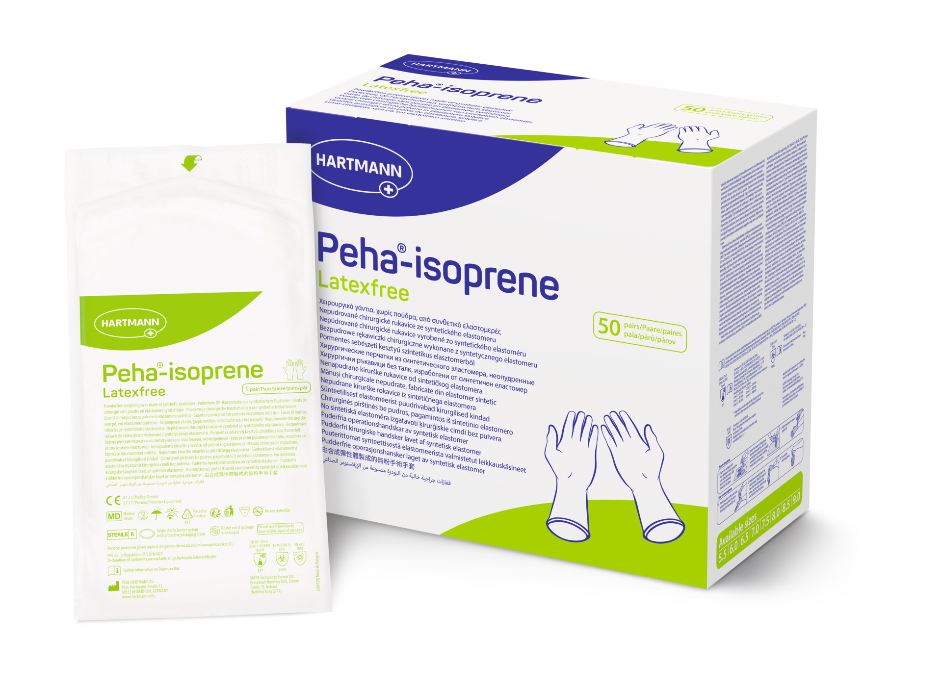 Hartmann Peha-isoprene Latexfree - Sterile und puderfreie Handschuhe Latexähnlich