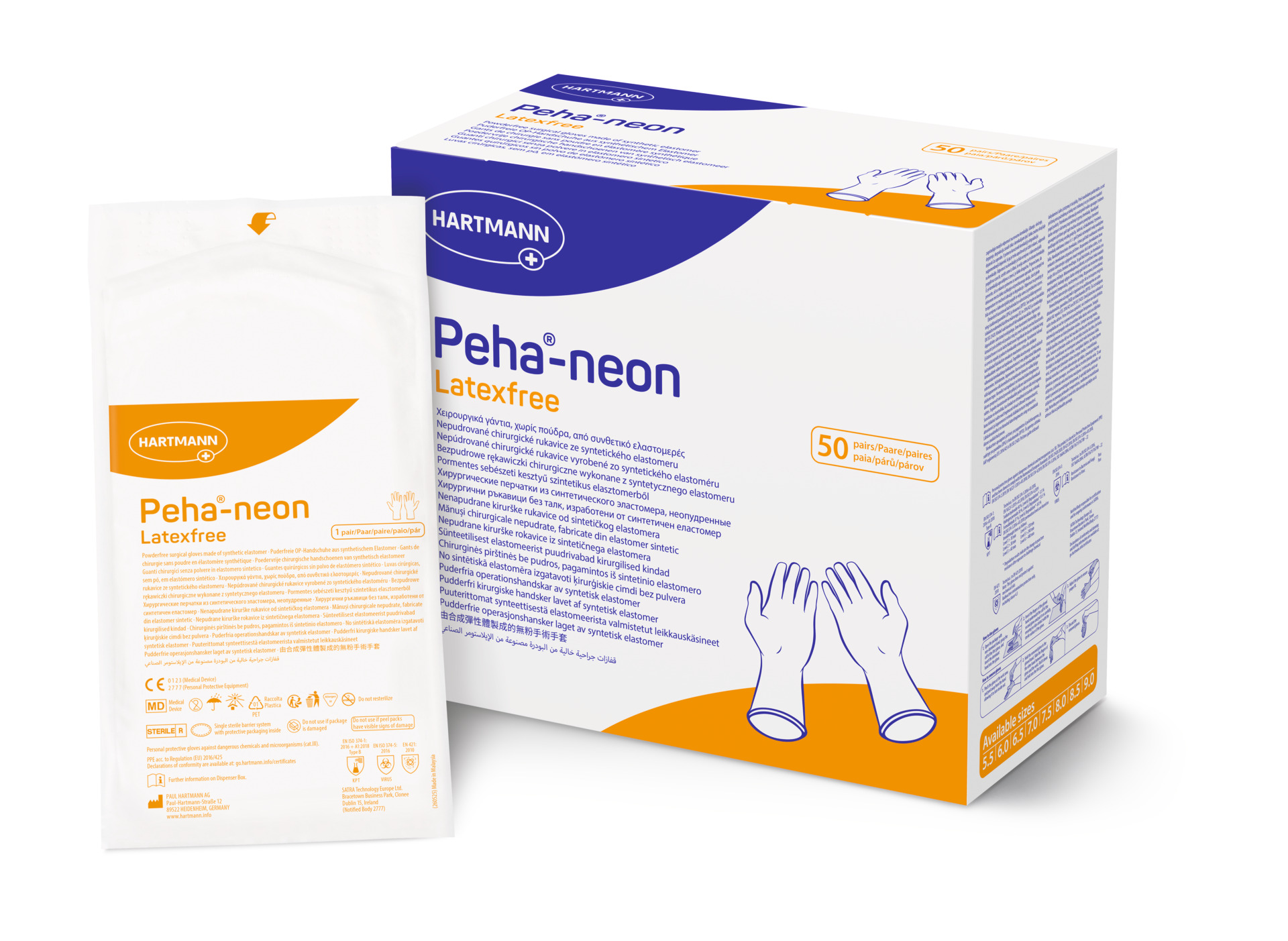 Hartmann Peha-neon Latexfree - Sterile Einmal-OP-Handschuhe Latex- und Puderfrei