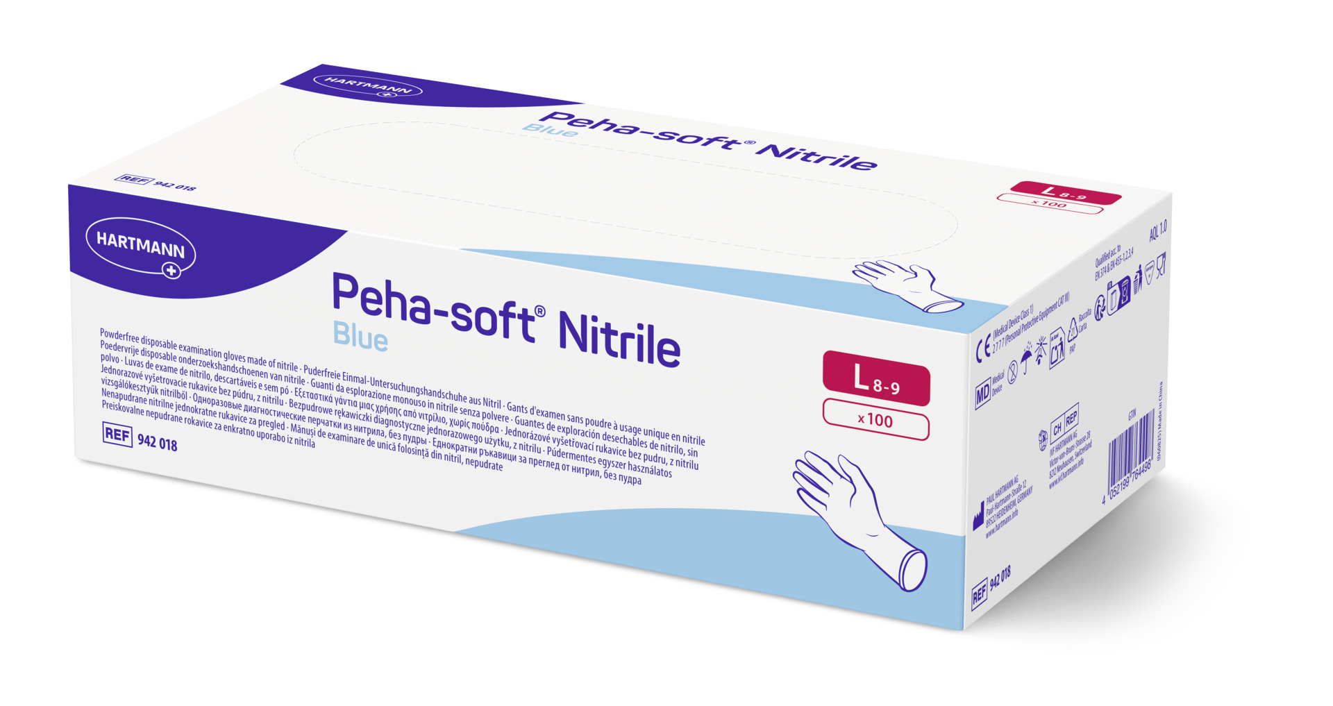 Hartmann Peha-soft Nitrile Blue - Latexfreie und puderfreie Handschuhe unsteril