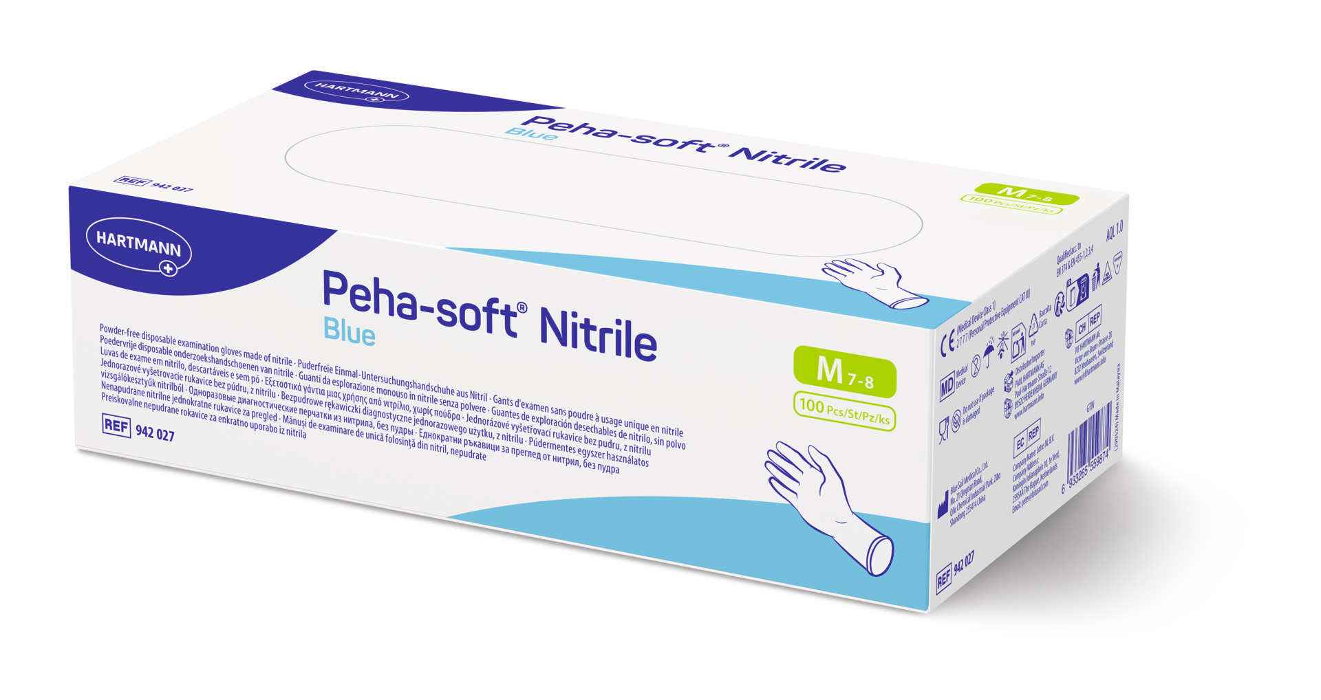 Hartmann Peha-soft Nitrile Blue - Latexfreie und puderfreie Handschuhe unsteril