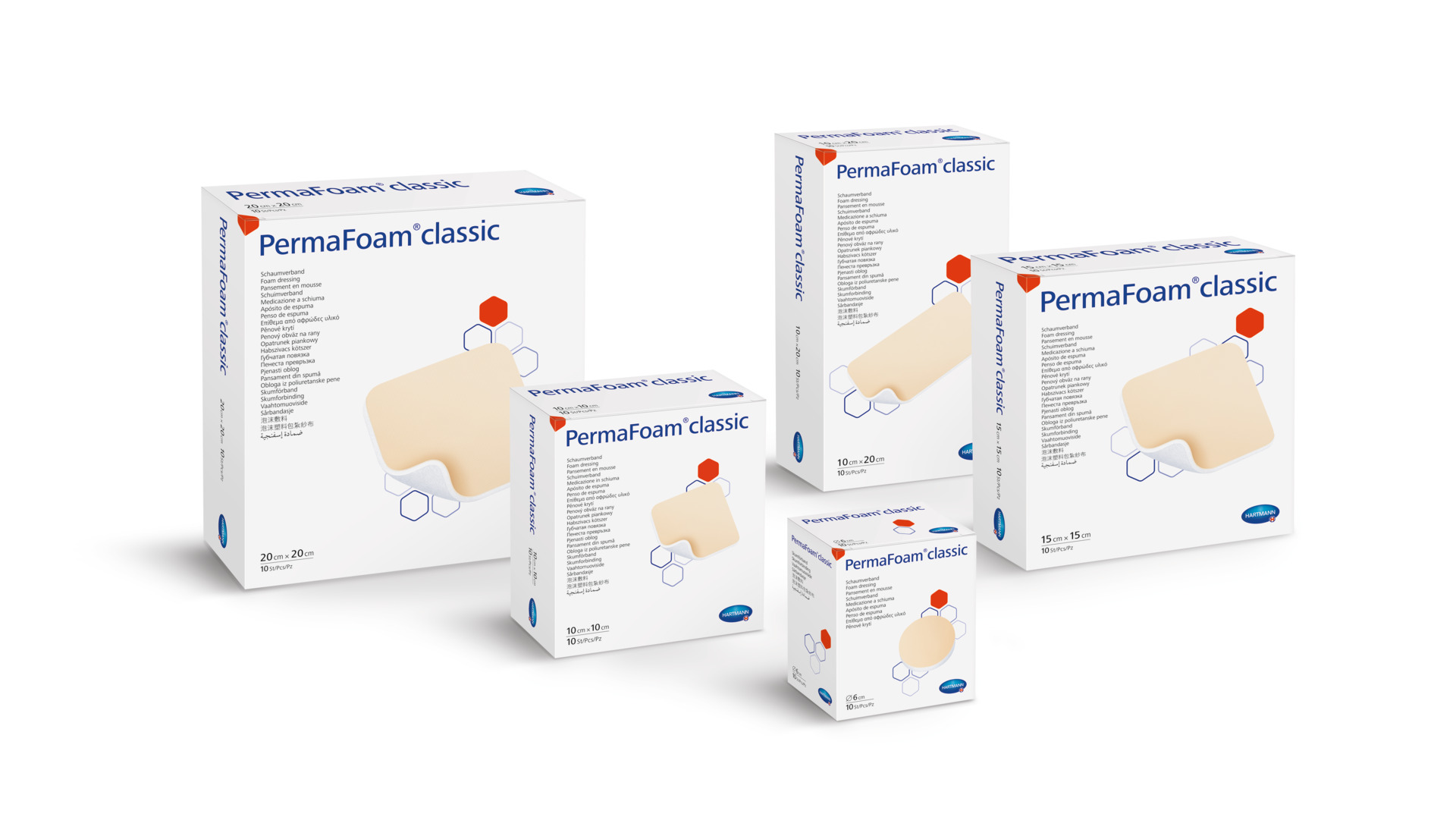 Hartmann PermaFoam Classic - hydrophiler Polymer-Schaumstoffverband - Steril (SSB-fähig)