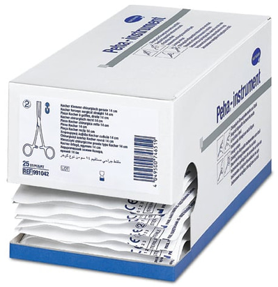 Hartmann Schlauchklemme glatt 16 cm, 15 Stück - steriles Peha-Einmalinstrument