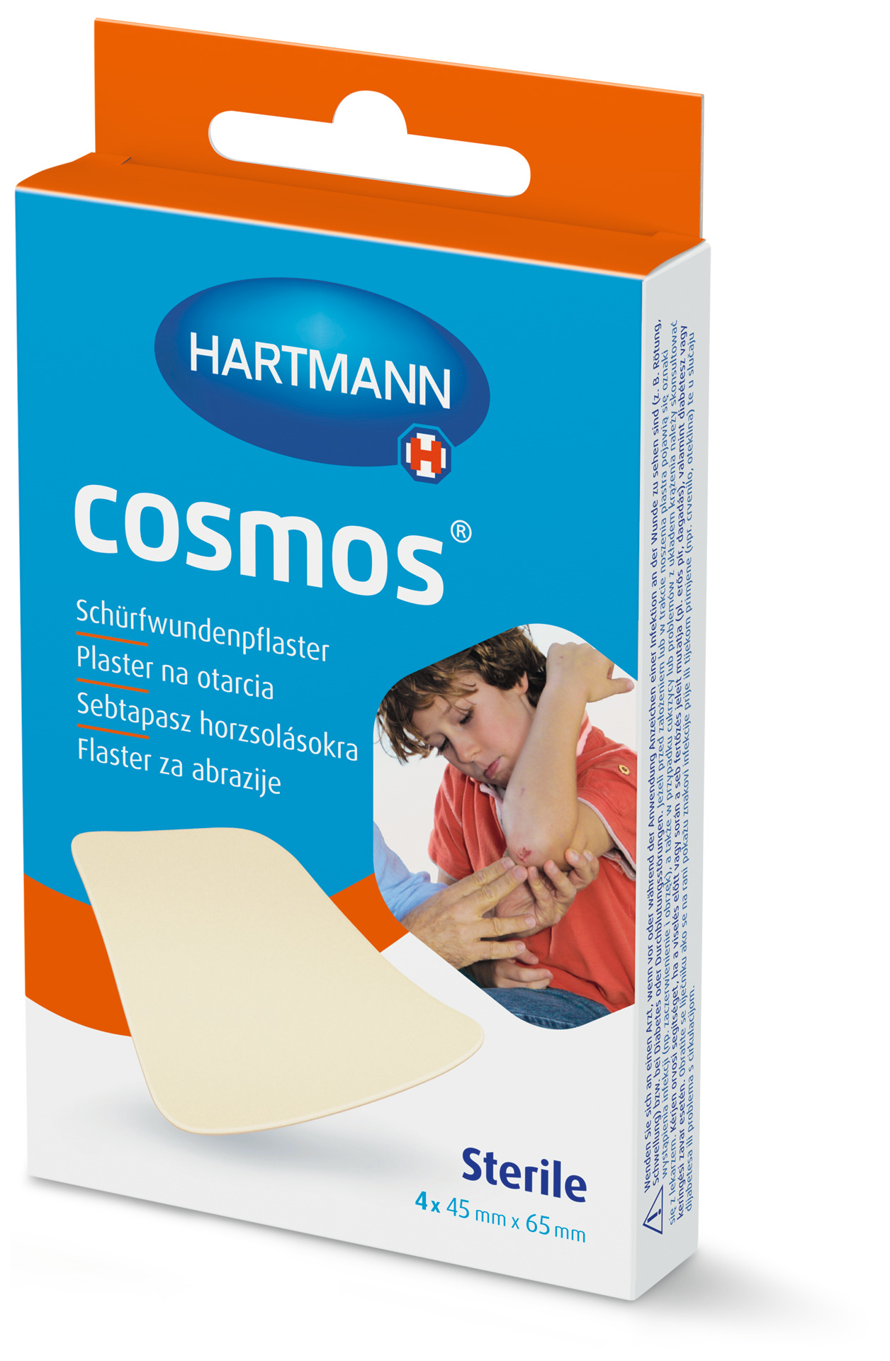 Hartmann Steriles Cosmos Schürfwundenpflaster - 4 Stück 45x65mm