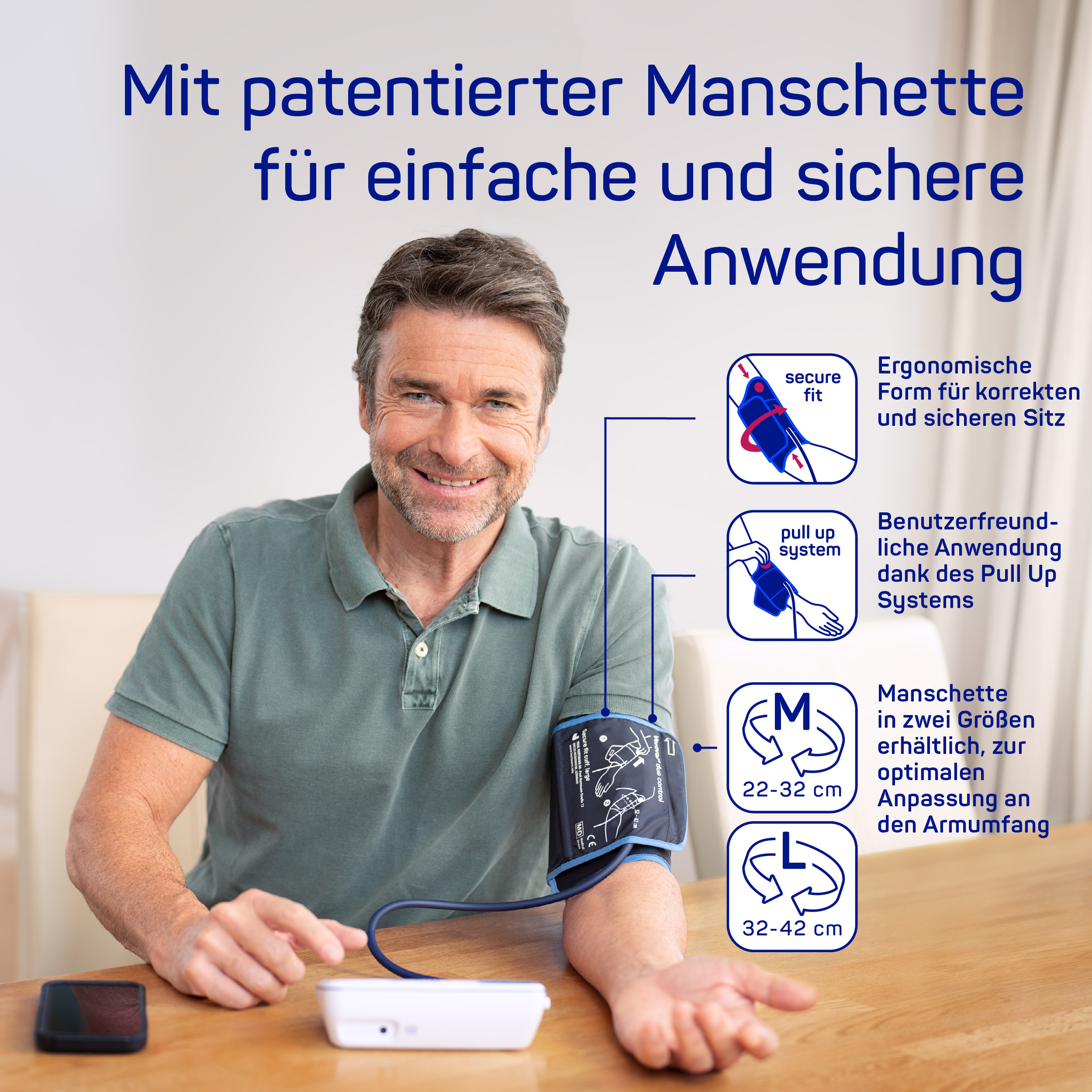 Hartmann Veroval duo control - Blutdruckmessgerät mit Bluetooth DUO SENSOR Technologie 