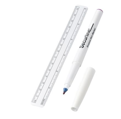 Hautmarkierungsstift Securline, 10 Stück - Violett, Strichstärke 0,2 mm - 2,0 mm