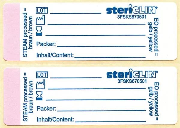 Indikator Etiketten, Selbstklebend - Mit Dampf- und EO-Gas-Indikator