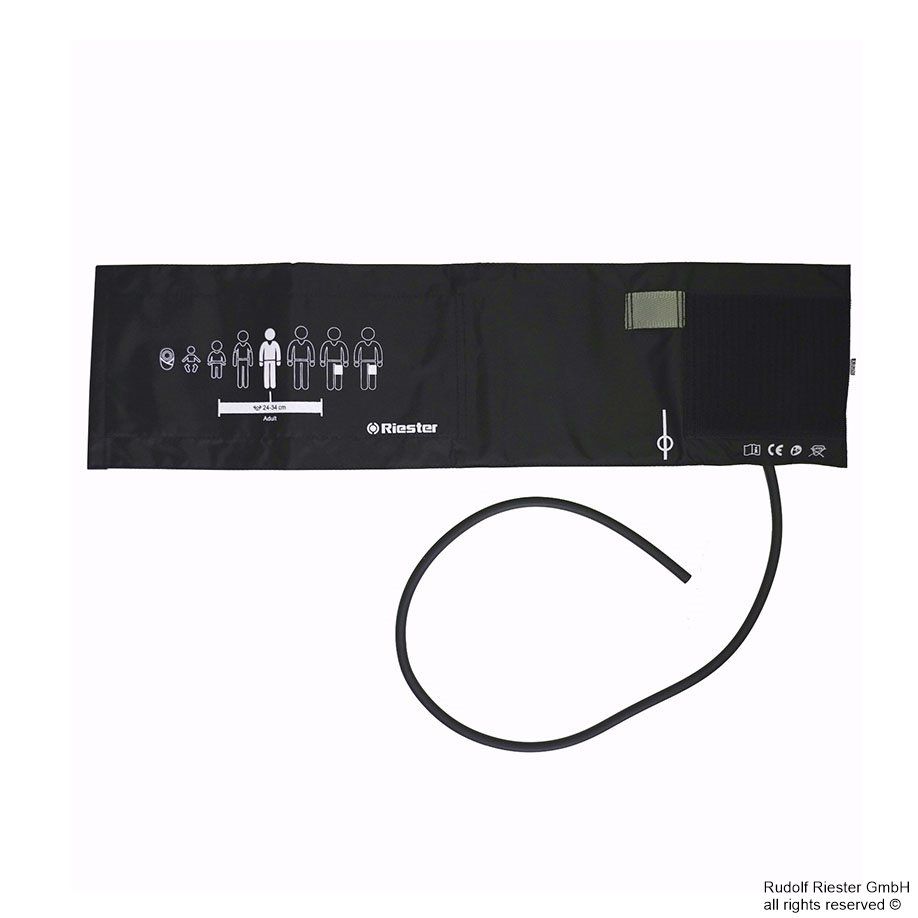 Klettenmanschette Erwachsene 54,5 x 14,5cm - 1-Schlauch, schwarz