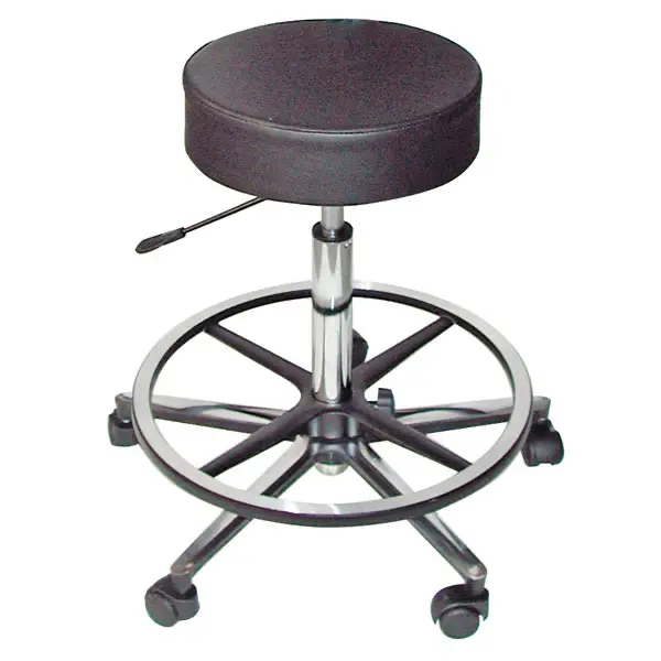 Labor-/OP-Hocker ECO mit hoher Polsterung und schwarzem Kunstlederbezug