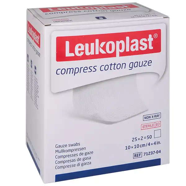 Leukoplast compress cotton gauze - Sterile Mullkompressen (SSB-fähig)