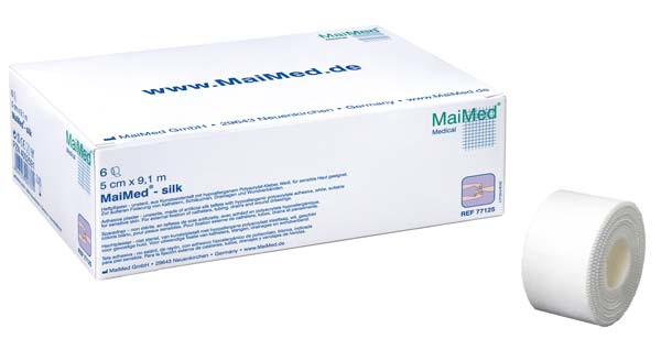 MaiMed-Silk - Weißes Heft- und Fixierpflaster auf der Rolle (SSB-fähig)