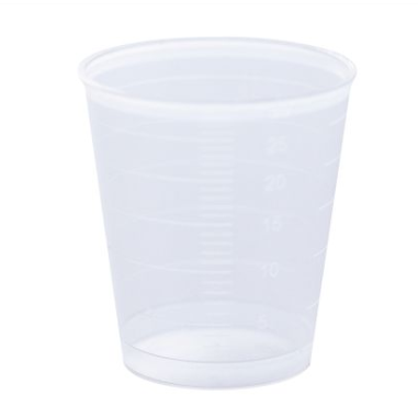 Medikamentenbecher 30 ml - natur (transparent), aus Polypropylen, Graduiert 