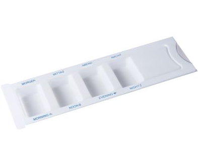 Medikamentendispenser - 4-fach, Morgen-Mittag-Abend-Nacht 