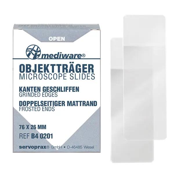 Mediware Objektträger geschliffen - mit und ohne Mattrand