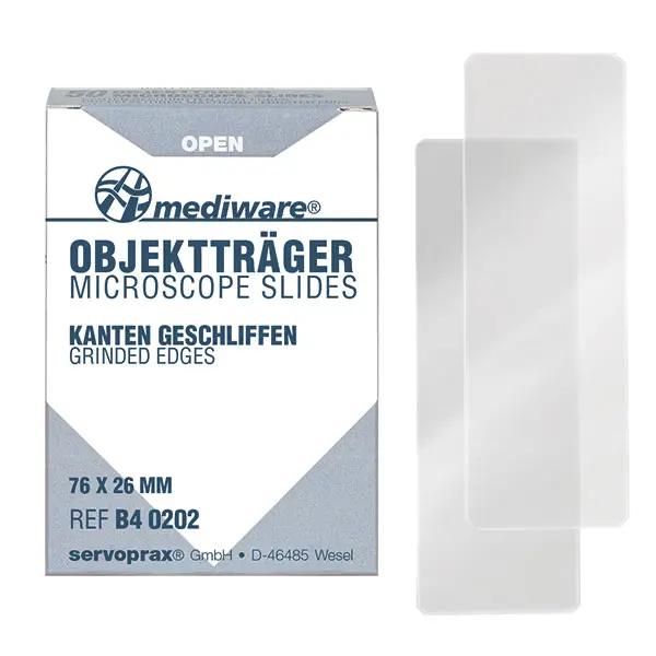 Mediware Objektträger geschliffen - mit und ohne Mattrand