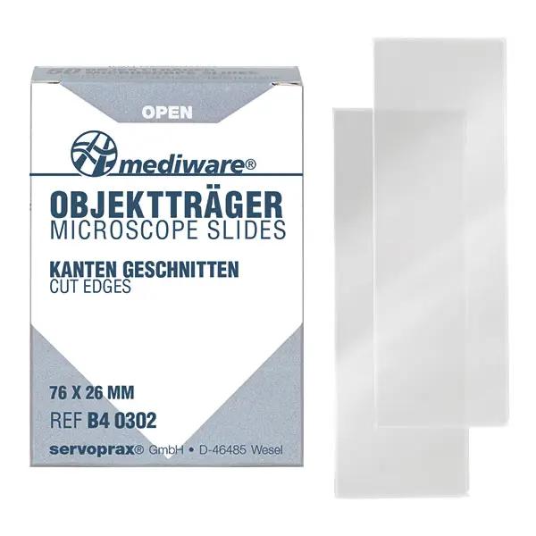 Mediware Objektträger Standard -  mit und ohne Mattrand