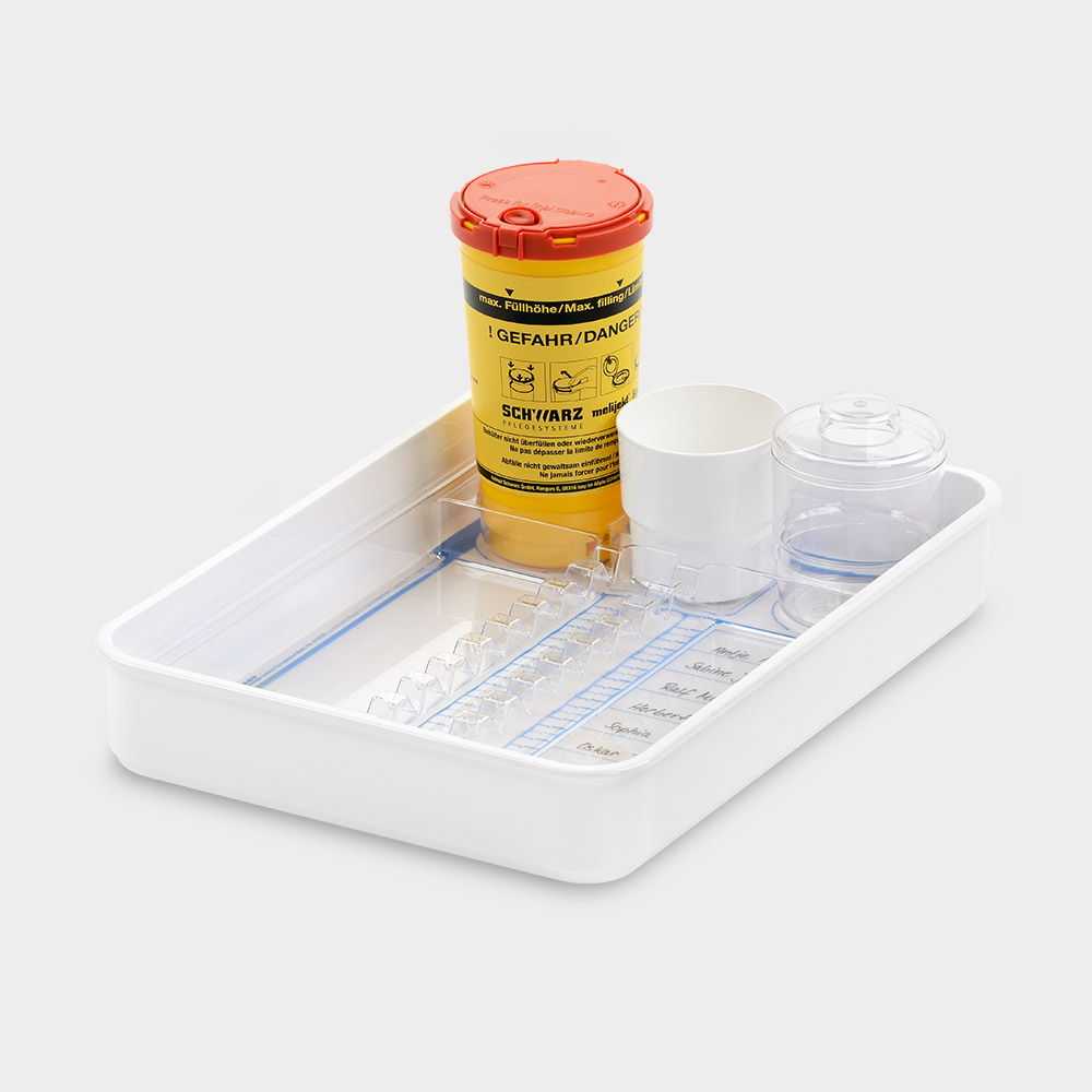 melijekt Heparin-/Insulinspritzen-Tablett 10-35/E - Für 10 Spritzen mit 5 ml