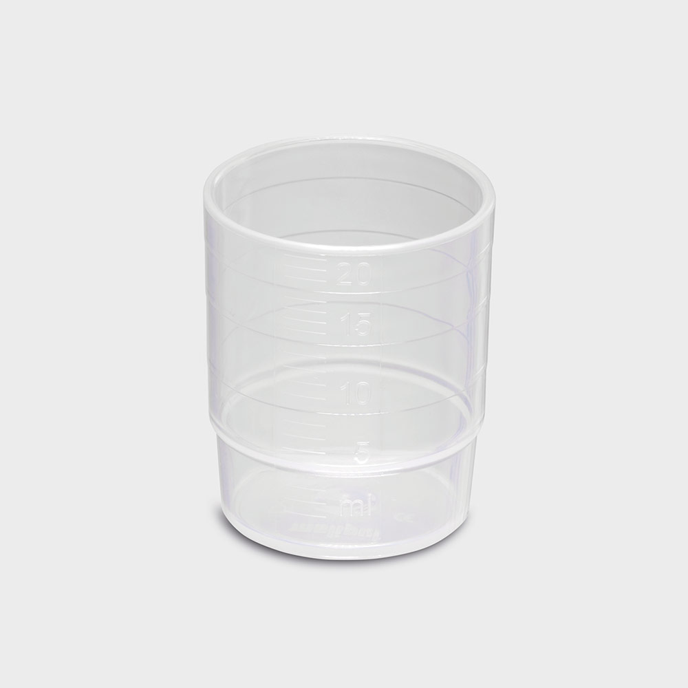 melipul Mehrweg-Medikamentenbecher - 25 ml, stapelbar, spülmaschinengeeignet