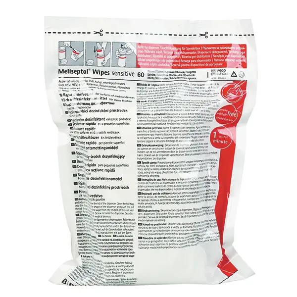 Meliseptol Wipes sensitive - Desinfektionstücher für alkoholempfindliche Flächen - Nachfüllpackung