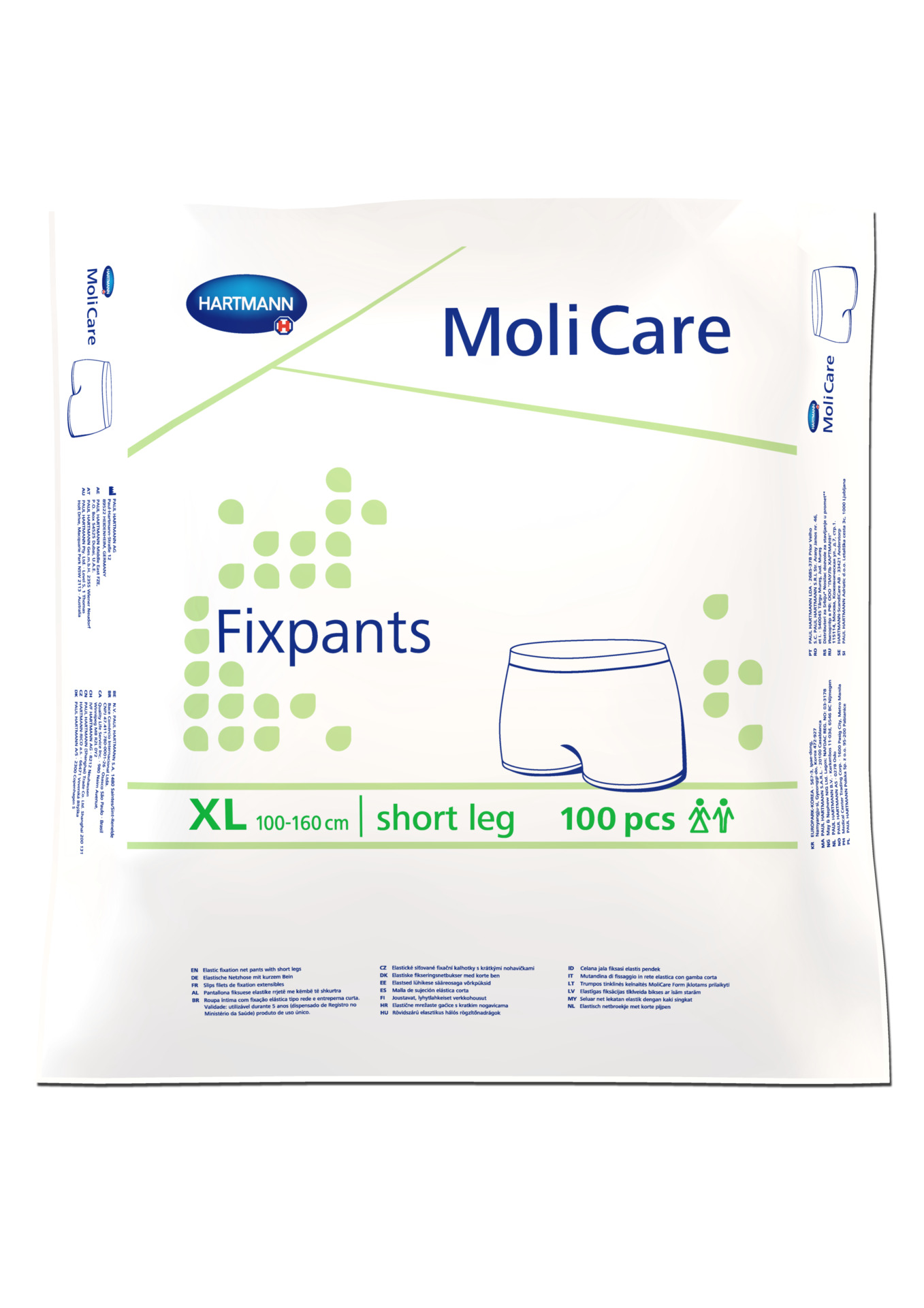 MoliCare Fixpants Short Leg - Netzhose Fixierung von Inkontinenzeinlagen Atmungsaktiv XL 100 Stück