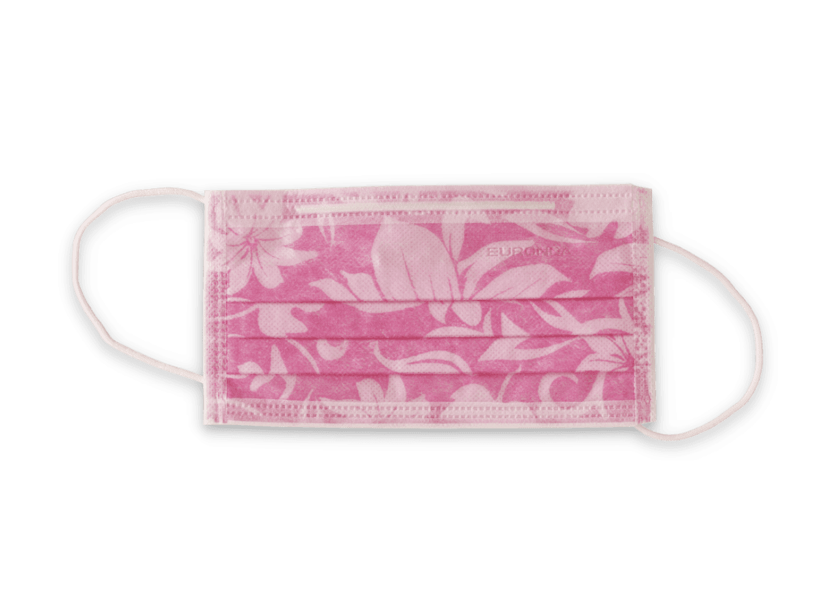 MONOART Pro 3 Mundschutz Flower - mit Gummizug, 50 Stück