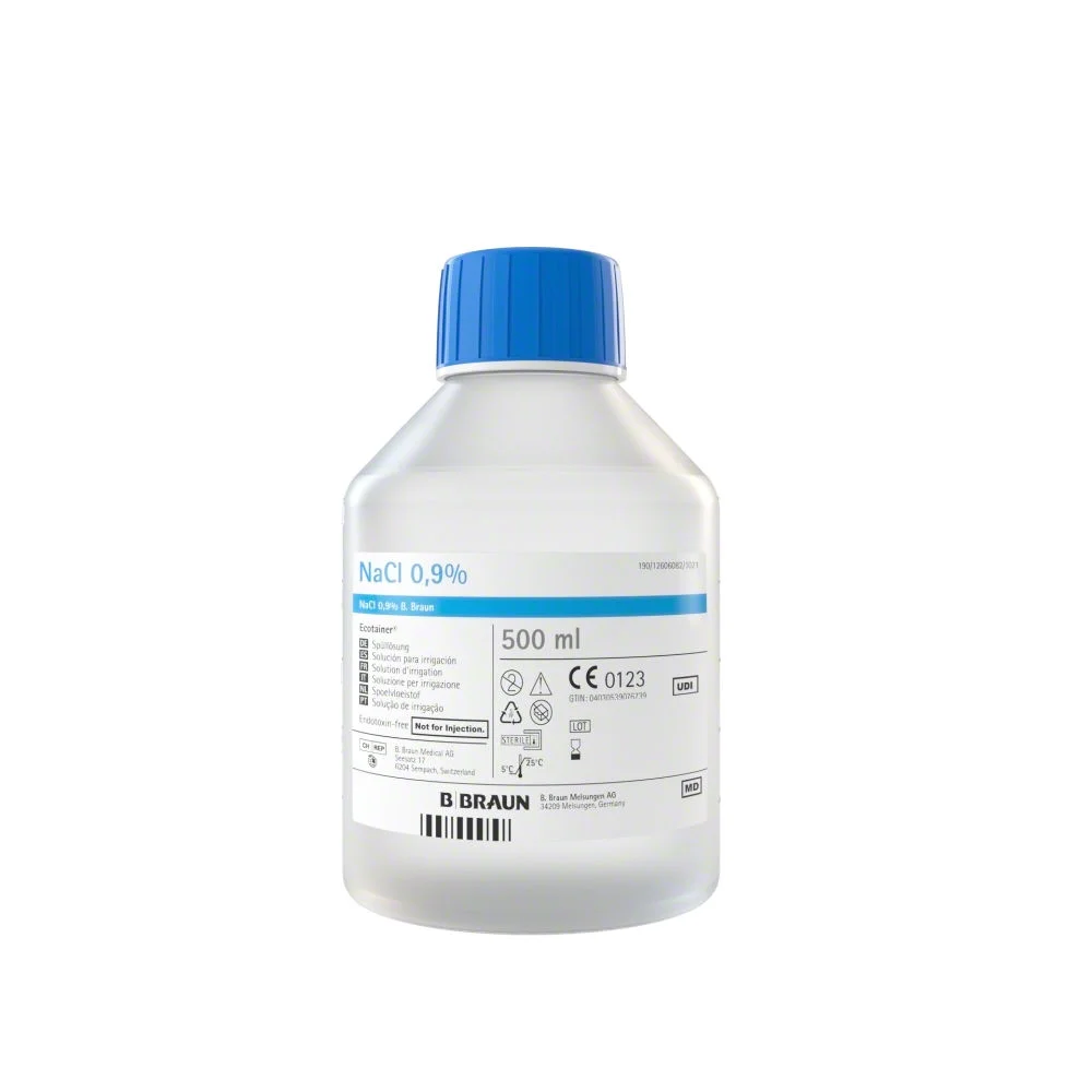 NaCl 0,9 % B.Braun Spüllösung - 10 x 500 ml Ecotainer, Flaschen mit Schraubverschluß (SSB-fähig)