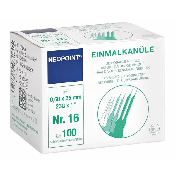 Neopoint Einmalkanülen - Einzeln steril verpackt  - Gr. 16 blau