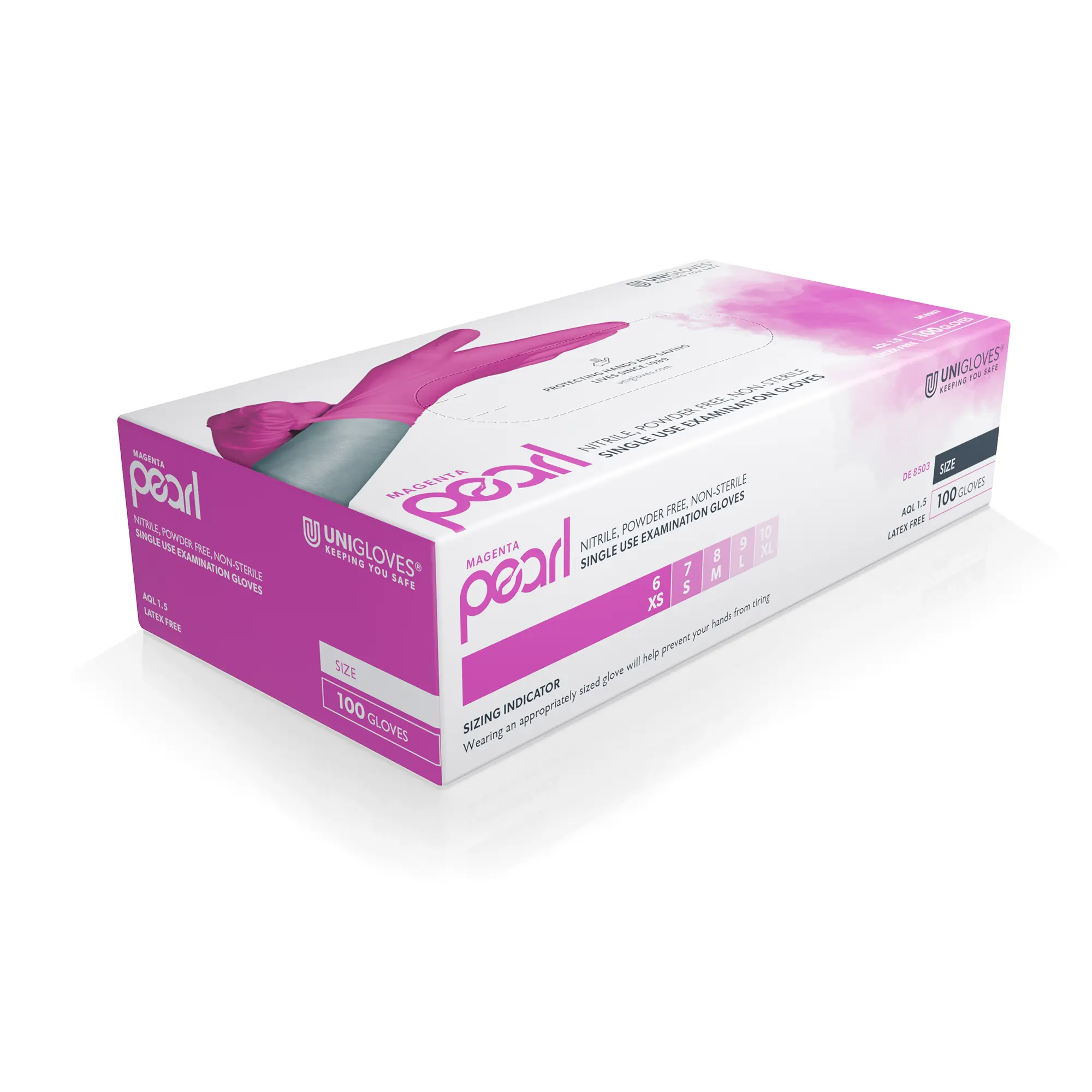 Nitrilhandschuhe MAGENTA PEARL - unsterile, puderfreie Untersuchungshandschuhe