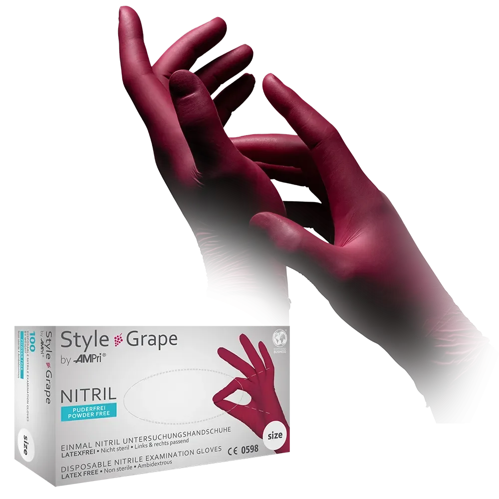 Nitrilhandschuhe Style Grape (bordeaux) - Unsterile puderfreie Untersuchungshandschuhe