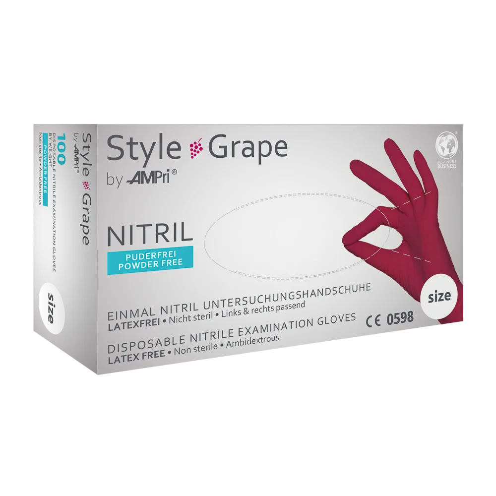 Nitrilhandschuhe Style Grape (bordeaux) - Unsterile puderfreie Untersuchungshandschuhe