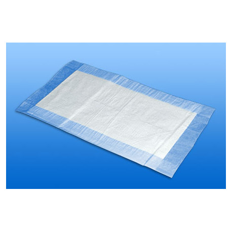 NOBA Dialyseunterlage, 100 Stück -  30 x 43 cm, Zellstofflage mit einer blauen Schutzfolie