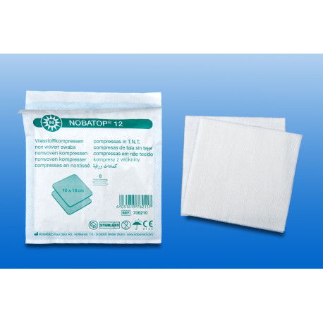 NOBATOP 12 Kompressen 6-fach steril - 50 X 2 Stück zur allgemeinen Wundversorgung (SSB-fähig)
