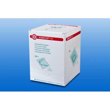 NOBATOP 12 Kompressen 6-fach steril - 50 X 2 Stück zur allgemeinen Wundversorgung (SSB-fähig)