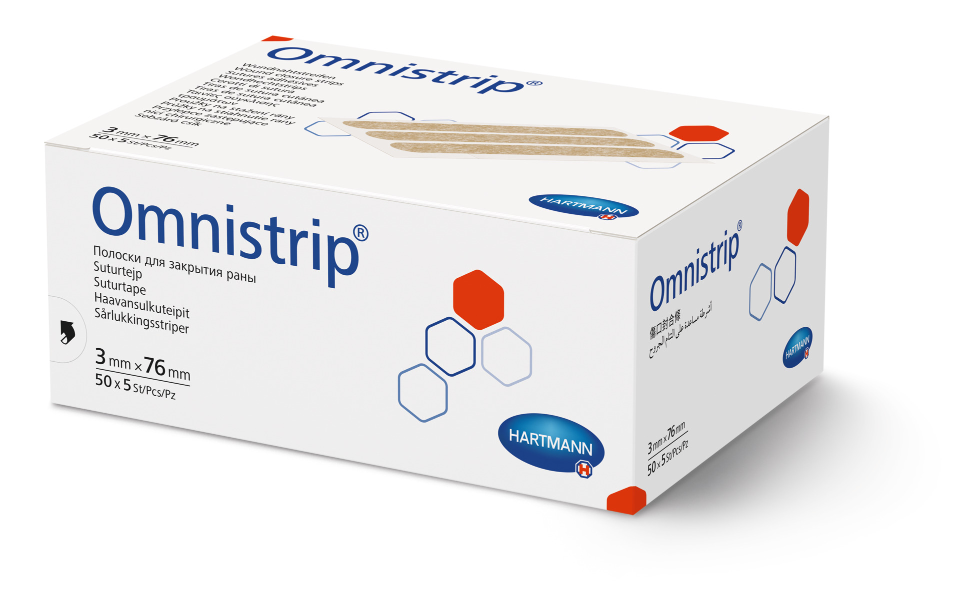 Omnistrip steril, Hartmann - Hypoallergene Wundnahtstreifen aus hautfarbenem Vliesstoff (SSB-fähig)