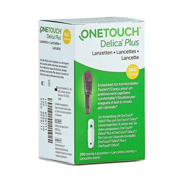 ONE TOUCH Delica Plus Nadellanzetten - 30 G, Silikonbeschichtet, Geringe Vibration