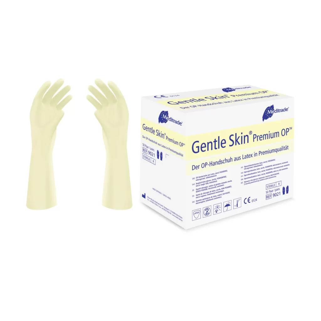 OP-Handschuhe Gentle Skin Premium OP, steril - 50 Paar, puderfrei, Latex  - Größe 6