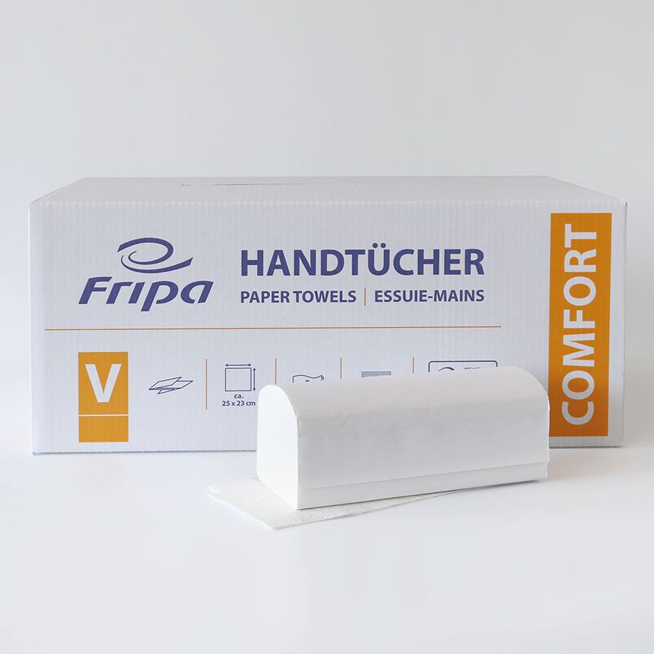 Papierhandtücher Comfort - Saugstark, V-Falzung, ca. 25 x 23 cm