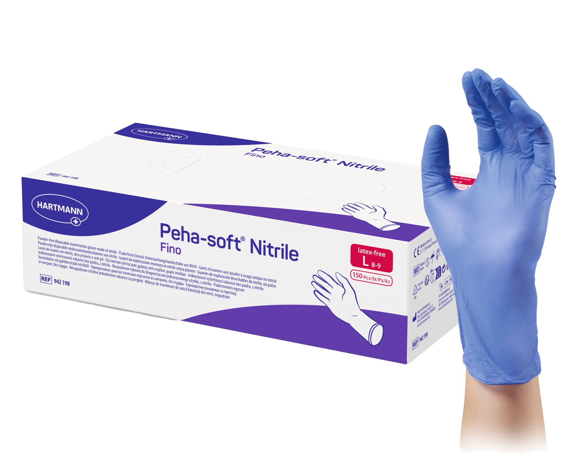 Peha-Soft Nitril fino Einmal-Untersuchungshandschuhe - unsteril, puderfrei, reißfest - Gr. XS