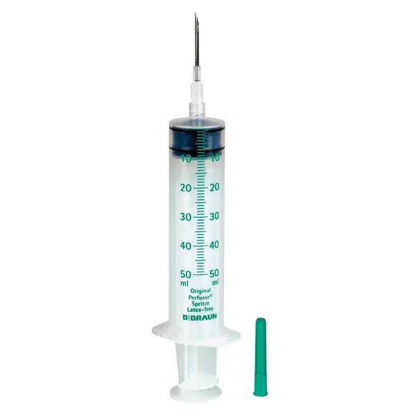 Perfusor Spritze 50 ml, mit Aspirationskanüle - 3-teilige Spritze für Infusionspumpen