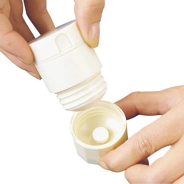 Pill Mate Medikamentenhelfer mit 4:1 Funktion - Teilen, Pulverisieren, Vorrat, Becher
