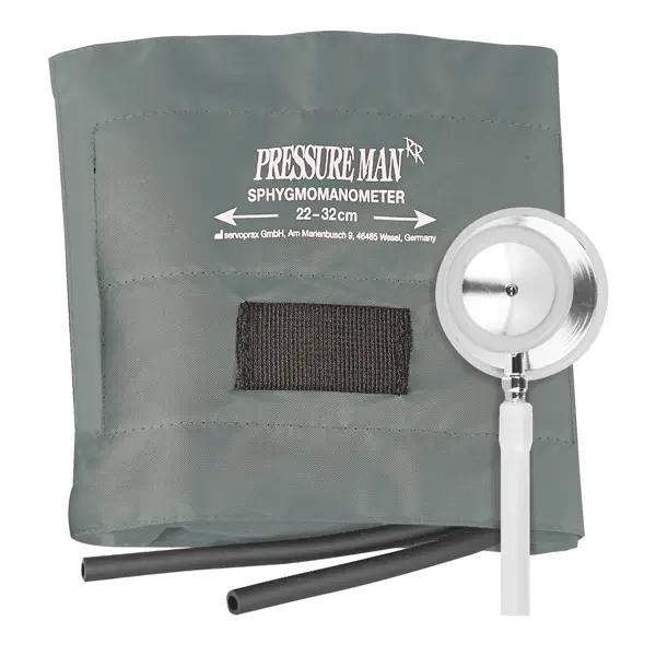 Pressure Man II Chrome Line Set - Blutdruckmesser mit farbigem Doppelkopf-Stethoskop