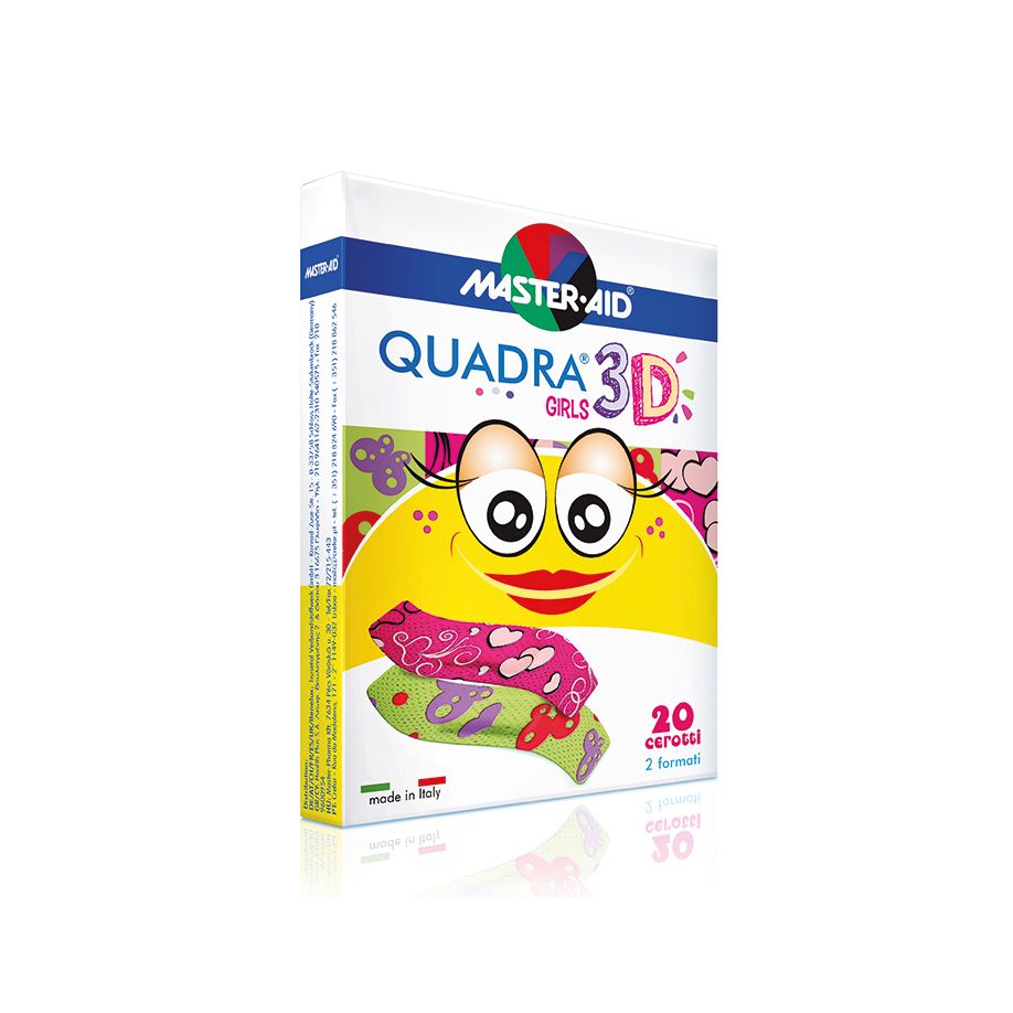 Quadra 3D Kinderpflaster, 20 Stück - Für kleine bis mittelgroße Wunden (SSB-fähig)