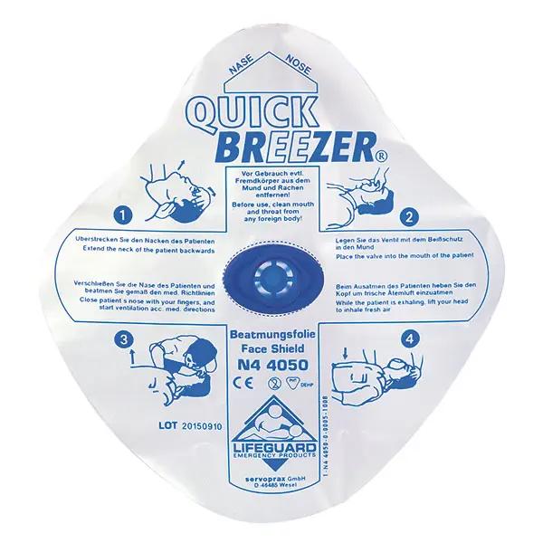 Quick-Breezer Beatmungsfolie mit Mundstück und Ausatem-Ventil