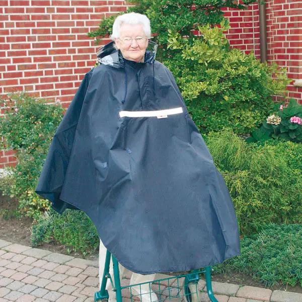 Rollator-Poncho mit 2 Gummischlaufen für die Arme - verhindert Verrutschen