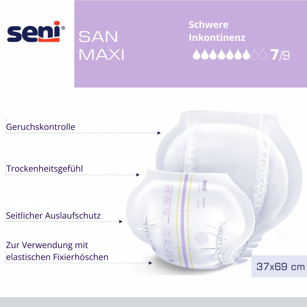 San Seni Maxi Inkontinenzvorlagen - für Damen und Herren, bei schwerer Inkontinenz