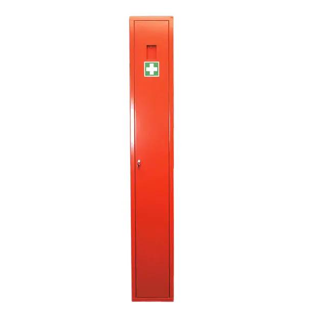 Sanitätsschrank Tall - Stahlblech, Sicherheitsschloß und Erste-Hilfe-Emblem auf der Tür