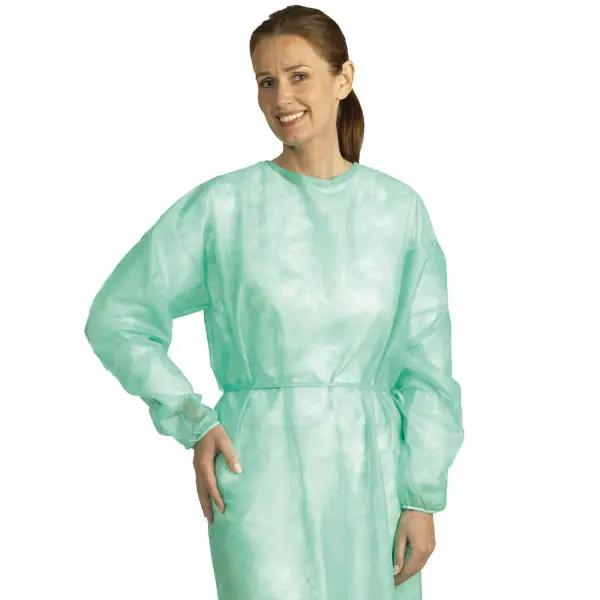 Schutzmantel, unsteril - Mit Bindebändern in Nacken und Taille, elastische Ärmelbündchen - dunkelblau