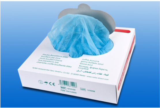 Schwesternhauben Barettform - Aus Spinnvlies, 100 Stück